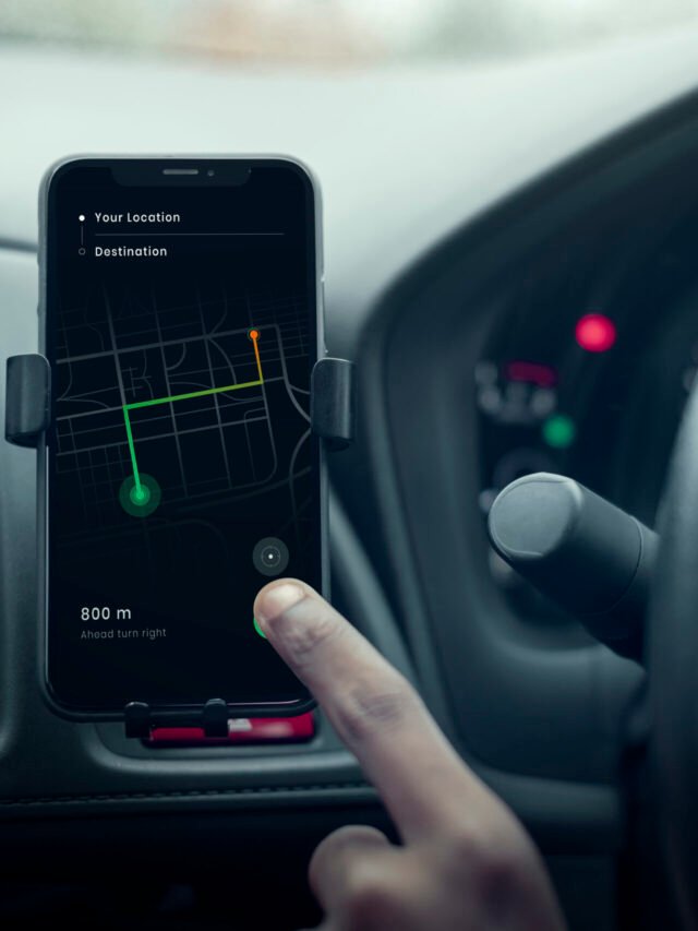 Gps navigation system on a phone in a self-driving car