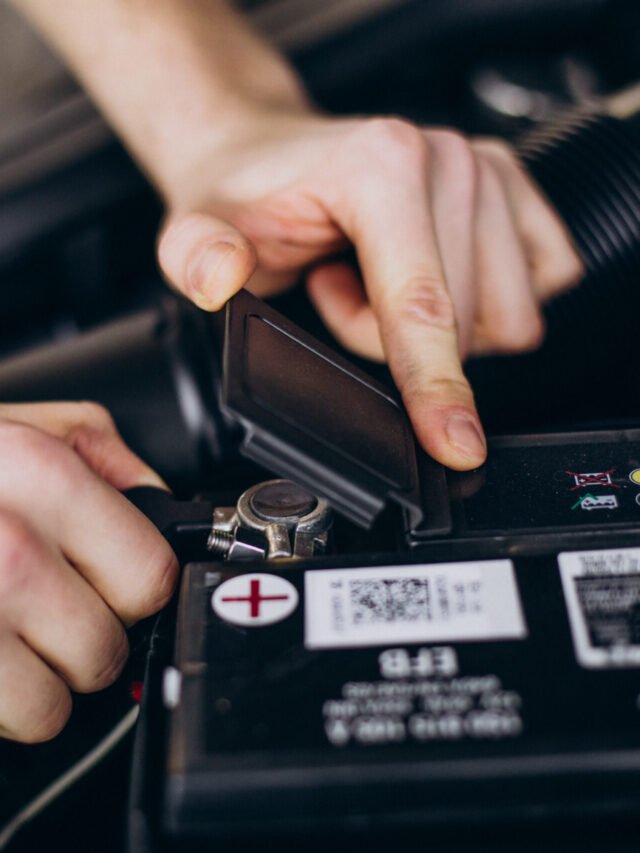 Repair man making car service
