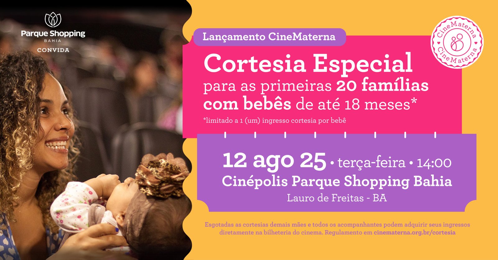 CineMaterna Estreia em Lauro de Freitas: Cinema para Mães e Bebês