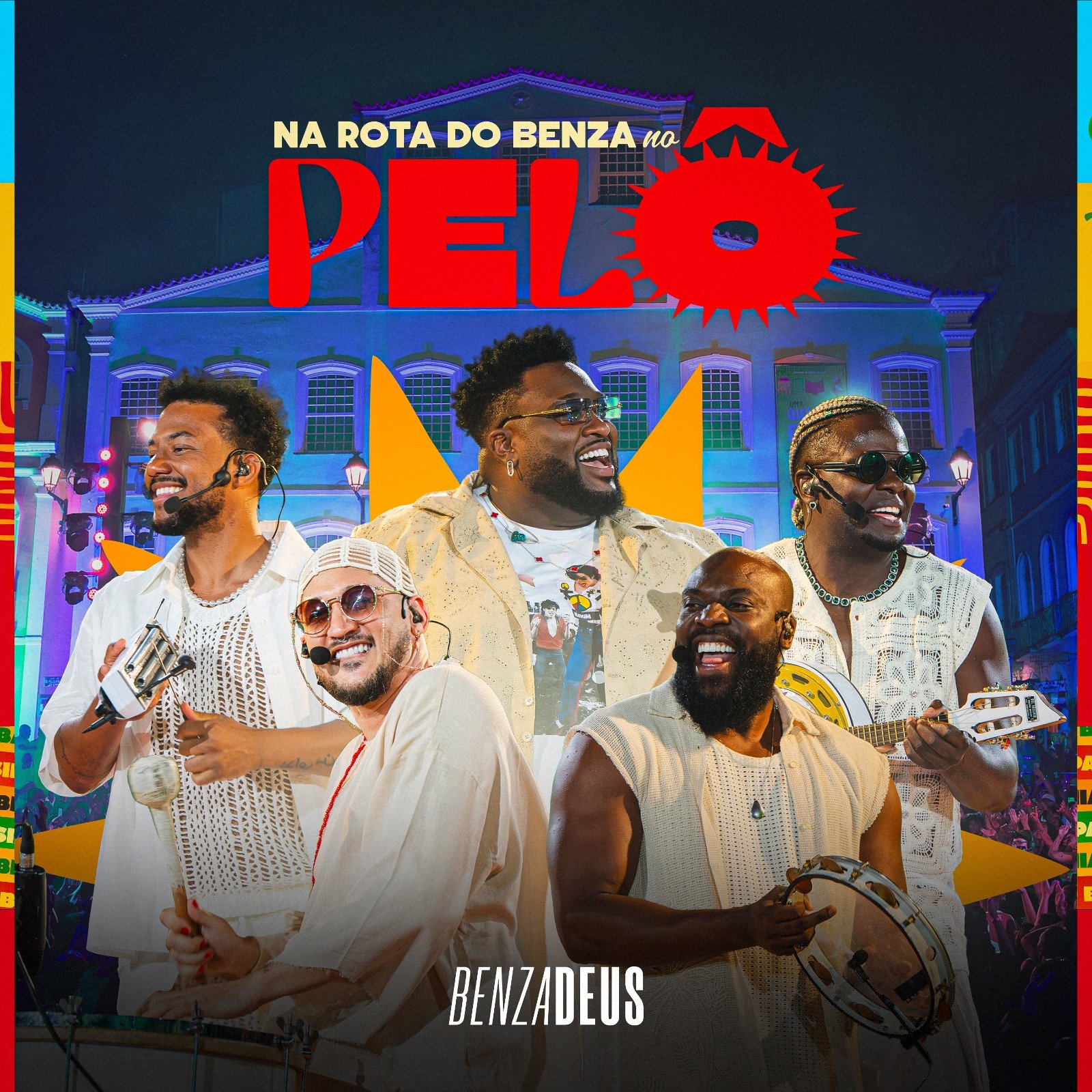 Capa do EP final "Na Rota do Benza no Pelô" com integrantes do Benzadeus no Pelourinho